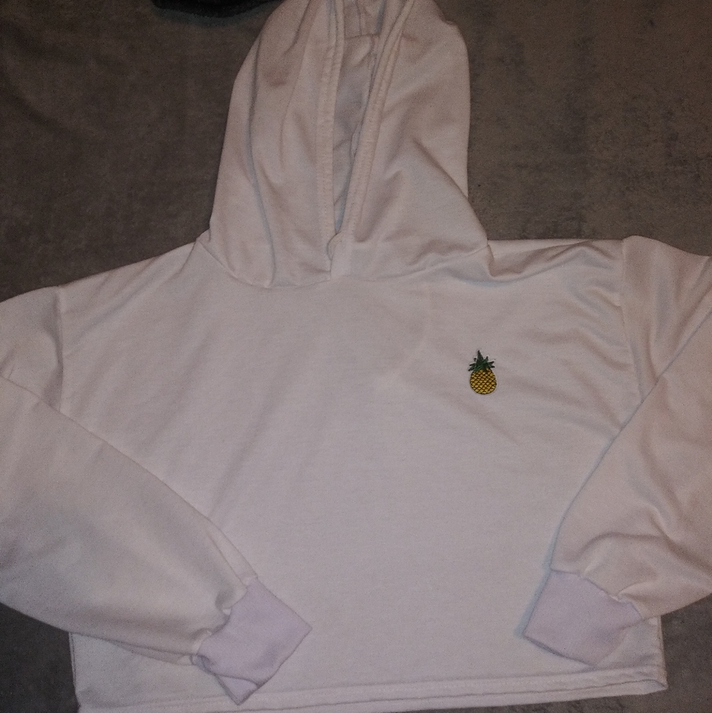 Long sleeved white crop top